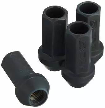 RAYS 17HEX Racing Nut M12 x BK 48mm 4 Pack 74130000204BK 1.5 (Black)