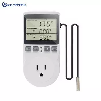 Разъем цифрового регулятора температуры США/Австралии, термостат с сенсорным зондом, нагревом и охлаждением