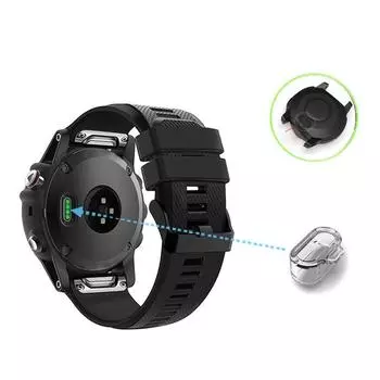 Разъем датчика для часов, пылезащитный чехол для Garmin Fenix 7S 7 7X 6S 6 6X Pro 5S 5 5X, носимый чехол для умных часов чёрный