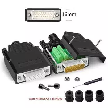 Разъем DB26 без пайки, 26-контактный, 3-рядный, штекер, гнездо, промышленный, DB 26 D-SUB, переходник для клеммной платы