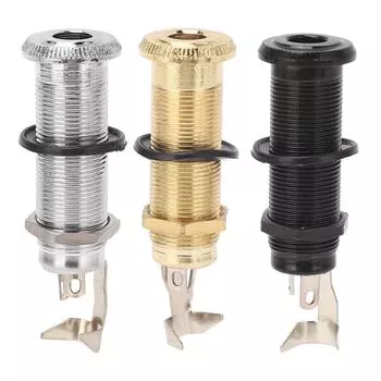 Разъем для гитары с металлической резьбой 6,35 мм для выхода бас-гитары GT206 Chrome