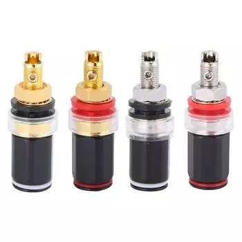 Разъем для подключения динамика усилителя FE # Многоразовый зажим для динамика HIFI Gold чёрный