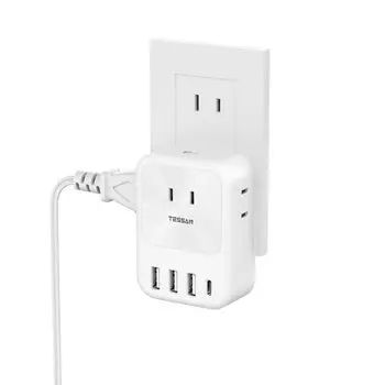 Разъем для розетки с разветвителем питания TESSAN 3 порта переменного тока 3 порта 1 порт Octopus foot розетка 3 порта Octopus foot проводка Разъем для зарядки с молниезащитой Маленький и