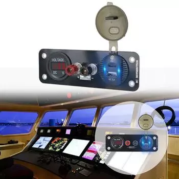 Разъем для вольтметра 12 В для автомобиля, лодки, морского мотоцикла, скутера, адаптер питания, розетка QC 3.0 и PD, автомобильное зарядное устройство Usb 36 Вт красный