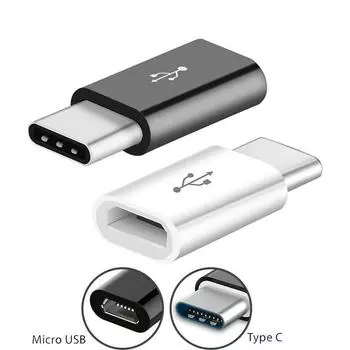 Разъем Micro USB Адаптер Micro USB к USB C для Huawei Xiaomi Redmi Samsung Адаптер USB Type C Телефонный адаптер 1pcs белый