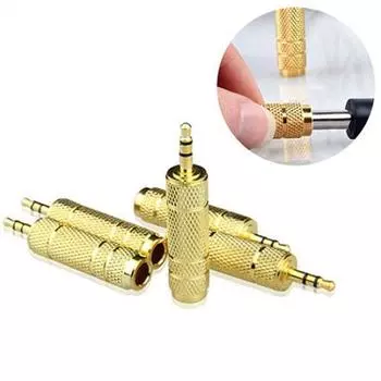 Разъем переменного тока для стереоаудио адаптера от 3,5 мм 1/8 дюйма до 6,5 мм 1/4 дюйма женского пола