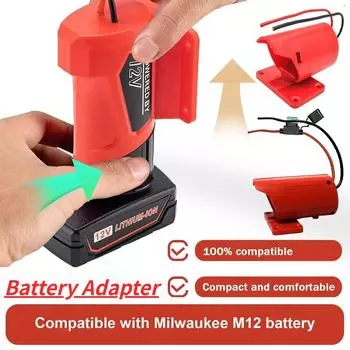 Разъем питания док-станции DIY Power Wheels Адаптер для аккумулятора Li-ion Зарядное устройство Конвертер Держатель док-станции для Milwaukee 10,8-12 В M12