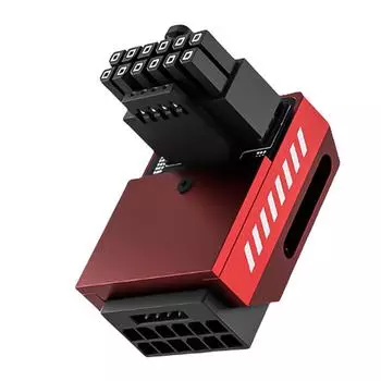 Разъем питания GPU 600 Вт 12+4pin под прямым углом 90 градусов 16pin 12VHPWR PCI-e 5.0 16pin адаптер питания для RTX 3090Ti 4070Ti 4080 STD красный