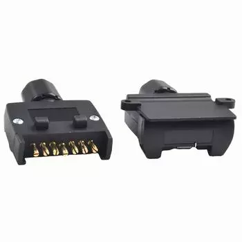Разъем плоский прицепной штекер матовый пластиковый плоский прицепной штекер 12 В постоянного тока 7-контактный крестообразный прорезной медный иглы практичный CHINA