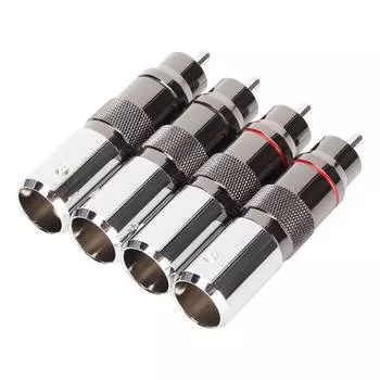 Разъем RCA Male, хромированный, сварка, самодельный звуковой разъем RCA для коаксиального сигнала диаметром 11,5 мм