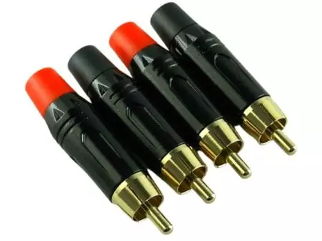 Разъем RCA Разъем RCA Штыревой разъем Самодельный позолоченный черный набор из 4 шт. MG-M чёрный