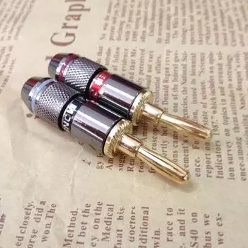 Разъем типа «банан» для динамика из чистой меди с покрытием 24 карата monster banana plug