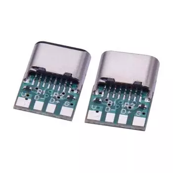 Разъем типа C, 16-контактный разъем, гнездо, адаптер USB-C для пайки 6 паяных соединений