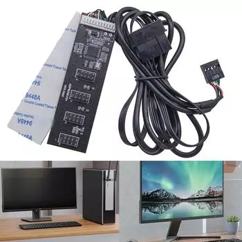 Разъем USB2.0 9pin Полезный 9-контактный разъем USB Разветвитель Материнская плата USB 2.0 Адаптер A