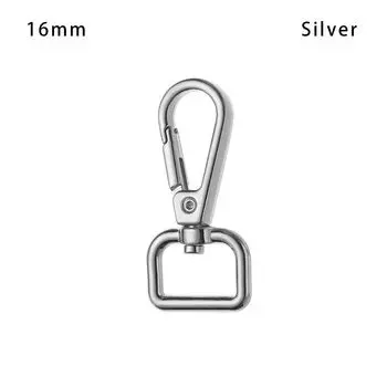 Разъемное кольцо для сумки Аксессуары для ошейника Карабин для застежек Сумки с ремешками Пряжки с крючками Застежка-лобстер 16mm серебряный