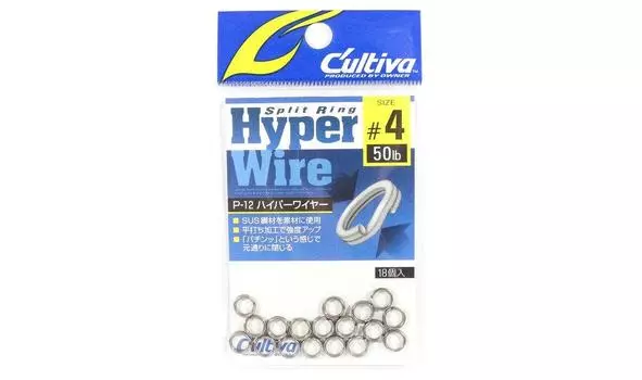 Разъемное кольцо OWNER Cultiva P-12 Разъемное кольцо Hyper Wire #4 50 фунтов/77 фунтов 18 штук 72812