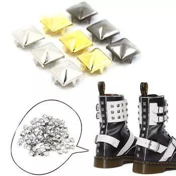 Разъемные качественные шипы пятна шляпки гвоздей квадратные заклепки швейный декор самодельные гвоздики принадлежности для одежды 8mm серебряный