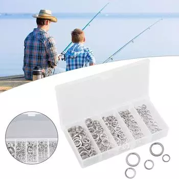 Разъемные кольца Рыбалка на открытом воздухе Двойные петли Соединители Снасти Серебряные приманки