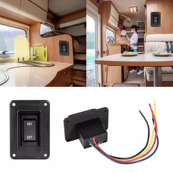 Разъемы питания Переключатель мгновенного действия Переключатель обратной полярности Управление двигателем DPDT (ON)--(ON) Переключатель 12 В 24 В