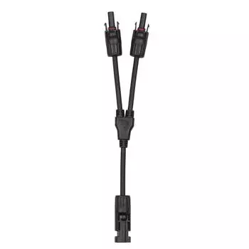 Разъемы Y-образной солнечной батареи Адаптер параллельного кабеля Двухсторонний разъем кабеля солнечной батареи Самоблокирующийся IP67 2-Way чёрный