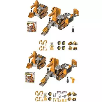 Разбираем игрушки с помощью электрической дрели Разбираем грузовик Строительный набор DIY Инженерная машина