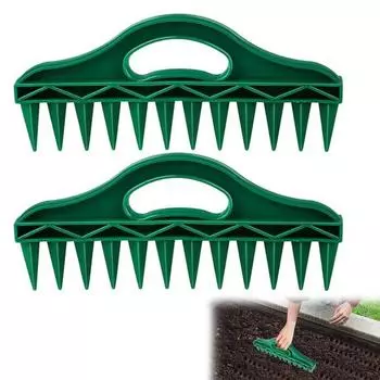 Разбрасыватель семян Садовый лункорез Ручной 12-луночный почвокопатель Портативный сепаратор семян Почвоуплотнитель для посадки семян Рыхление почвы зелёный