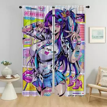 Раздел Хентай Окно Шторы для Комнаты 2 Панель Современные Шторы Для Гостиной Оттенки Домашний Интерьер Шторы Украшения На Хэллоуин W50xH70cmx2pcs-CL
