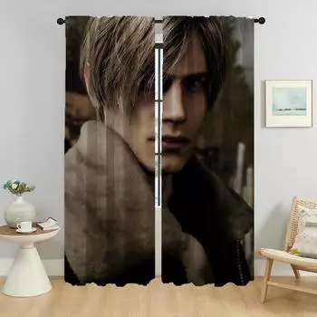 Раздел Leon-Kennedy затемняющие шторы для гостиной занавески на Хэллоуин тюль для спальни жалюзи шторы 2 шт. W50xH70cmx2pcs