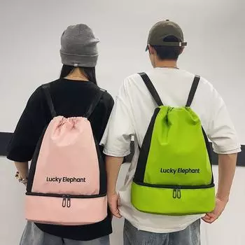 Раздельная спортивная сумка для сухого и влажного хранения, женская раздельная сумка для обуви, спортивная сумка для плавания и йоги, легкий рюкзак для активного отдыха чёрный