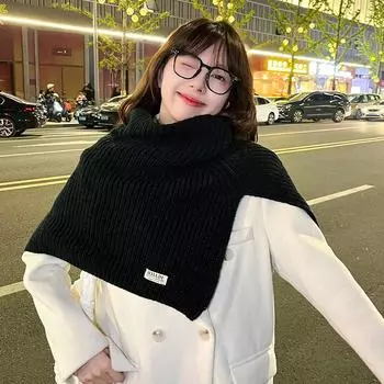 Раздельная водолазка шаль женская осенне-зимняя шерстяная вязаная шапка чехол женский термосвитер шарф