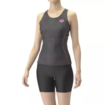 Раздельные купальники для фитнеса, черный x черный, размер S [Arena] (Y-образная спинка/средняя ножка/вставная подушка) Женский (БКБК)