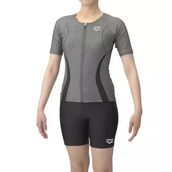 Раздельные купальники для фитнеса Серый x Черный 2XO [Arena] (Задняя крышка/средняя часть ножки/вставная подкладка) Женский (ГИБК)