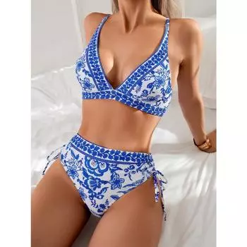 Раздельный купальник 2025 года, сексуальный купальник из трех частей с открытой спиной S