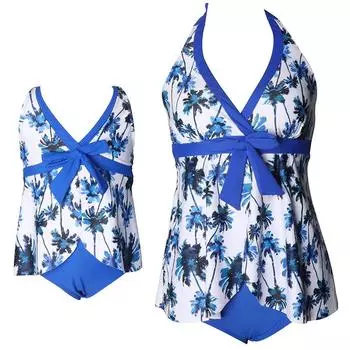 Раздельный купальник для родителей и детей для женщин и горячий источник, чтобы прикрыть живот и показать тонкую часть купальника Child 104 кокосовый