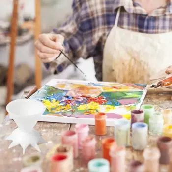 Раздельный стакан для заливки краски, 7 ножек, пластиковые принадлежности для рисования, раздельный стакан, многоразовый, мини, белый, для заливки краски, раздельный стакан, воронка белый