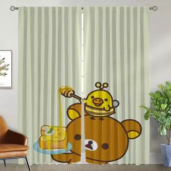 Раздел Rilakkumaes Шторы для домашнего интерьера 2 шт. Шторы от комаров для гостиной Шторы для украшения Хэллоуина W50xH70cmx2pcs-CL