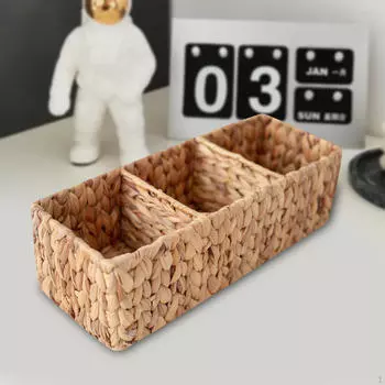 Разделенная плетеная ротанговая корзина сахарница кофейная станция органайзер Pa S
