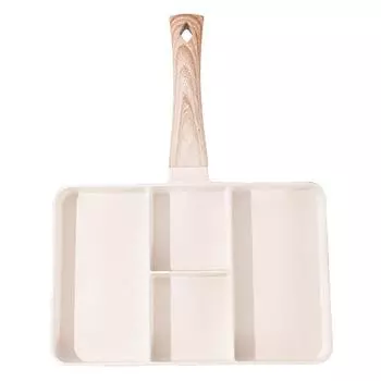 Разделенная решетка Maifan с каменным покрытием, алюминий, равномерный нагрев, антипригарный, многофункциональный, 4 секции белый