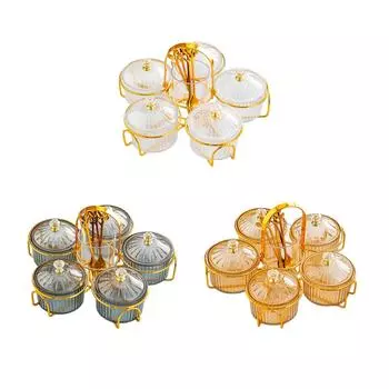 Разделенная сервировочная тарелка для закусок из сухофруктов, поднос для орехов, разделенный сервировочный поднос с крышками жёлтый