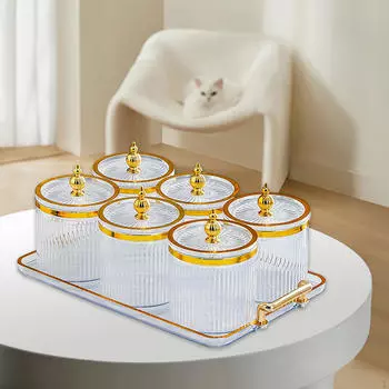 Разделенная сервировочная тарелка с сухофруктами, миской сладостей и орехами, крышка для закусок, 6 блюд чистый