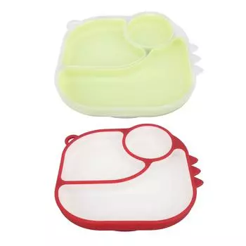 Разделенная силиконовая присоска для младенцев, небьющаяся, безопасная, предотвращающая проливания, легко моется, малыш D Green