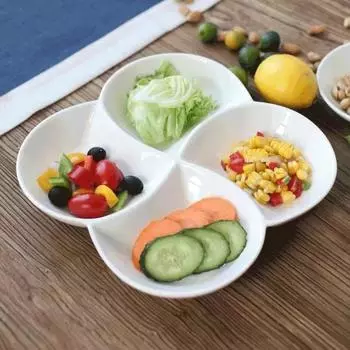 Разделенная тарелка многофункциональная керамическая обеденная тарелка фруктовые закуски в соусе ресторанное керамическое блюдо 8 inches