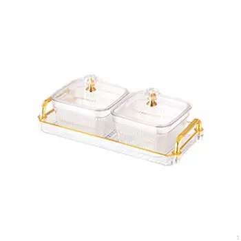 Разделенное сервировочное блюдо, блюдо для конфет и орехов с крышкой, змеиные тарелки с несколькими сетками для вечеринки, гостиной, 2 Grids