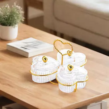 Разделенные подносы для закусок, многоцелевые блюда для конфет и орехов, съемные маленькие миски для Clear 3 Bowls