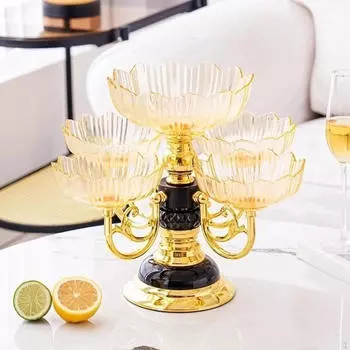 Разделенные сервировочные блюда, десертная тарелка с цветочными закусками, вращающаяся тарелка с фруктами для подноса жёлтый