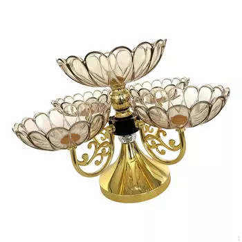 Разделенные сервировочные тарелки Цветочная тарелка для закусок и десертов Фруктовая чаша Вращающийся поднос 5 tray золотой