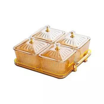 Разделенные сервировочные тарелки с 4 отделениями, тарелка для сухофруктов, многофункциональная тарелка для закусок, десертов, чипсов, шоколада