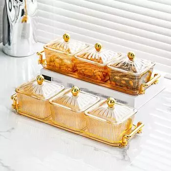 Разделенные сухофрукты, сервировочные подносы для еды, пылезащитные с крышкой, тарелки для закусок, закуски A