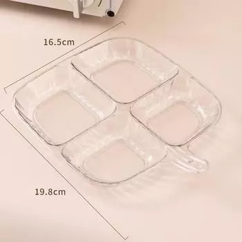 Разделенные тарелки, антипригарная фруктовая тарелка, 4 отделения, поднос для тарелок, многофункциональный разделенный сервировочный поднос с крышкой