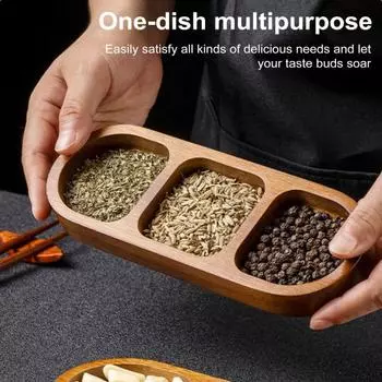 Разделенный деревянный поднос для сервировки, блюдо для приправ, многосекционные соусницы для закусок и закусок S